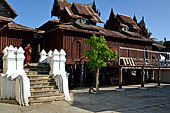 Teak Shwe Yaunghwe Kyaung Buddhist monastery, near Inle Lake. Myanmar. 